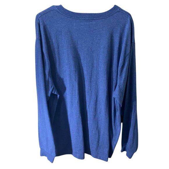 Carhartt Mens Long-Sleeve Pocket T-Shirt XL Blue Cotton Poly Blend - Picture 2 of 4